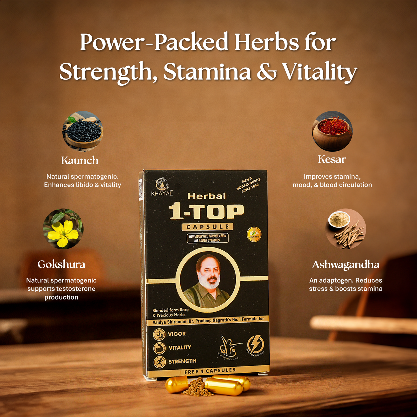 Khayal Herbal 1-Top Capsule | Non-Addictive Ayurvedic Formula