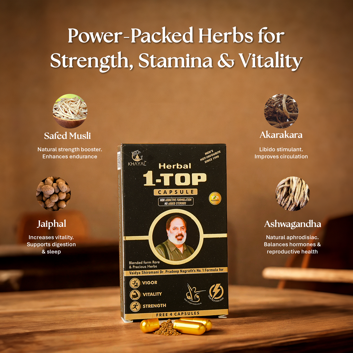 Khayal Herbal 1-Top Capsule | Non-Addictive Ayurvedic Formula