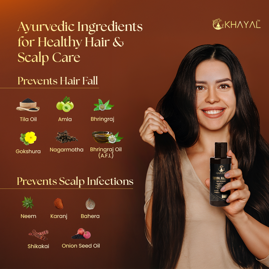 Khayal Hair Oil with Pure Sesame Oil Base | For Hair Strength & Scalp Health | 100% Organic | Crafted by Taila Paka Vidhi