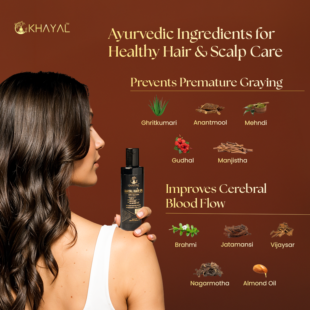 Khayal Hair Oil with Pure Sesame Oil Base | For Hair Strength & Scalp Health | 100% Organic | Crafted by Taila Paka Vidhi