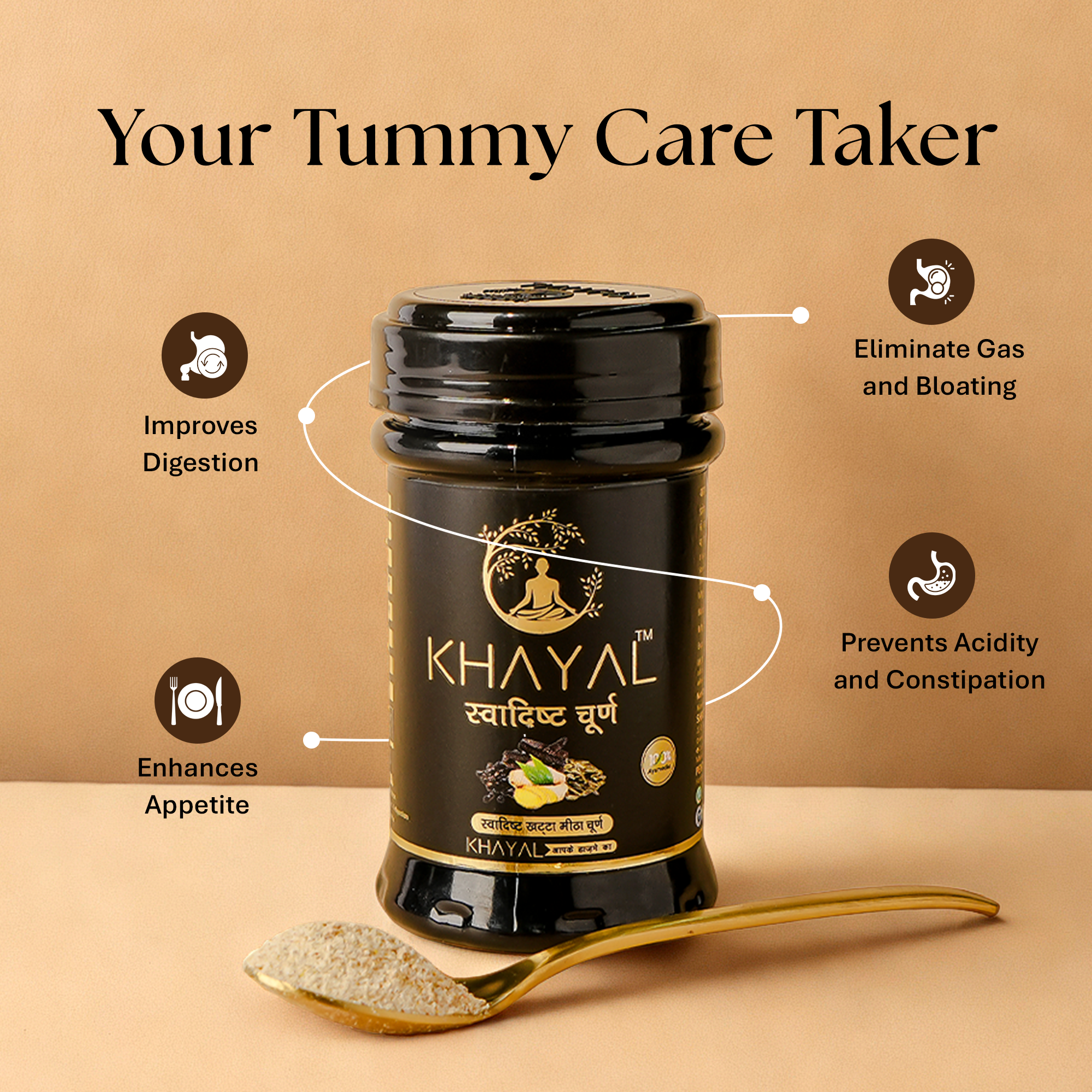 Khayal Swadisht Churan | For Peak Gut Health | 100% Natural ingredients