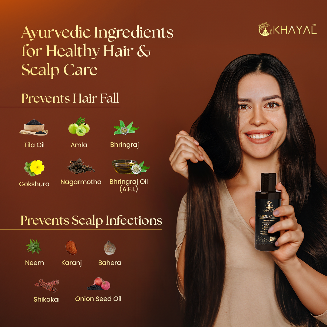 Khayal Hair Oil with Pure Sesame Oil Base | For Hair Strength and Scalp Health | 100% Organic |Crafted by Tail Pak Vidhi